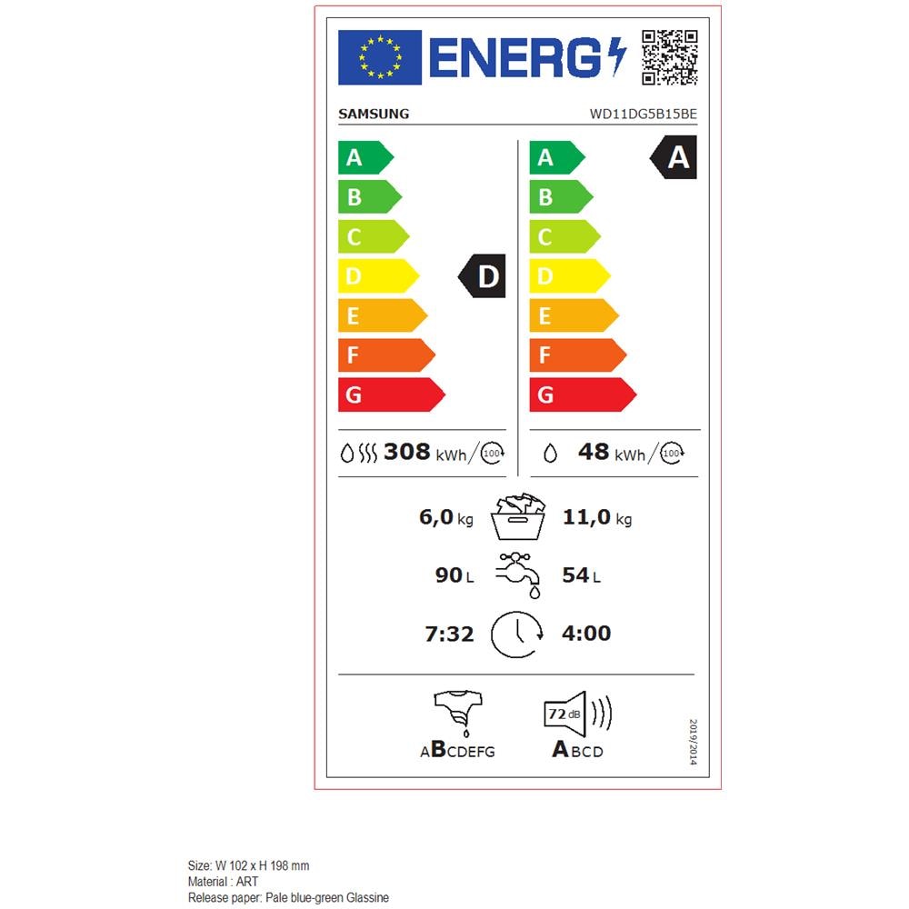 Lavasciuga WD11DG5B15BEET Ecobubble Capacità Lav /Asc 11/6 Kg Classe D Centrifuga 1400 giri - Foto 2