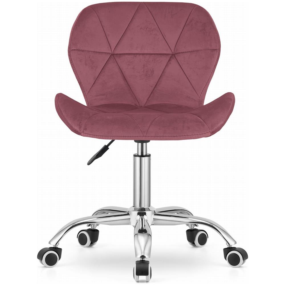 Sedia girevole Valora AVOLA in velluto rosa scuro, design ergonomico - Foto 2