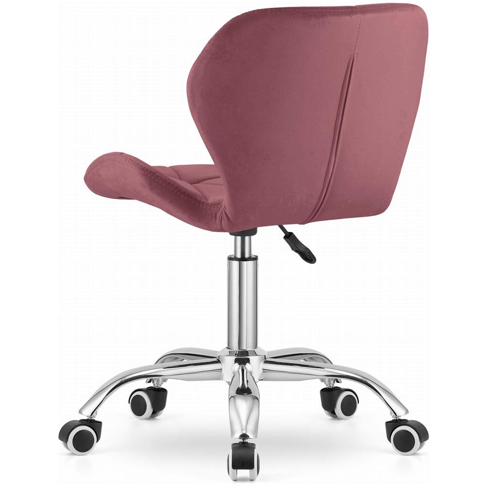 Sedia girevole Valora AVOLA in velluto rosa scuro, design ergonomico - Foto 6