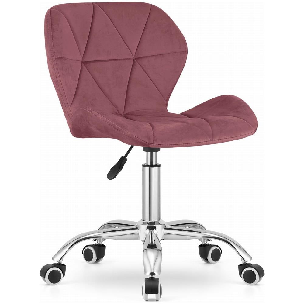 Sedia girevole Valora AVOLA in velluto rosa scuro, design ergonomico - Foto 1