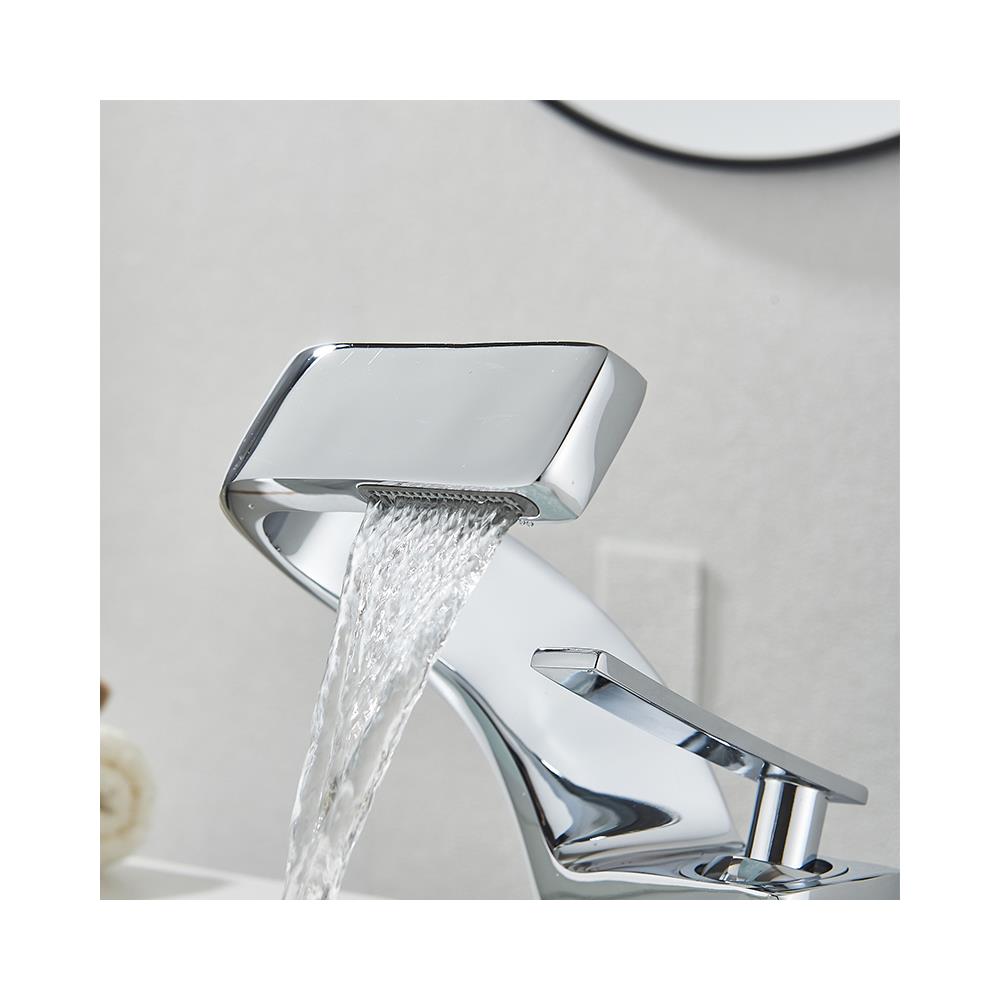 Rubinetto per lavabo da bagno, Blackswan, tipo M204, modello cromato con bocca a cascata, misura 15 cm - Foto 4