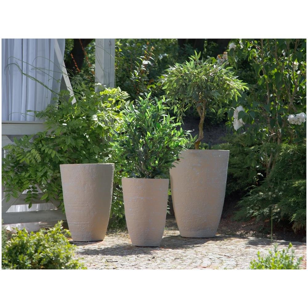 Vaso Tondo Per Interno Ed Esterno Beige 35x35x50cm Camia - Foto 2