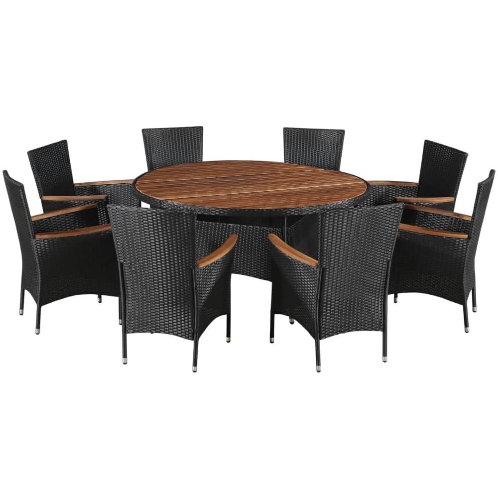 Set Da Pranzo Esterni 17 Pz In Polyrattan E Massello D'acacia - Foto 1