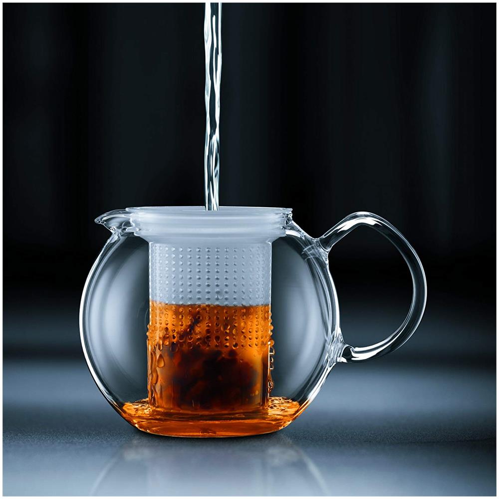 1830-01 - Teiera Con Impugnatura In Vetro E Coperchio Colorato, 1 L - Foto 2