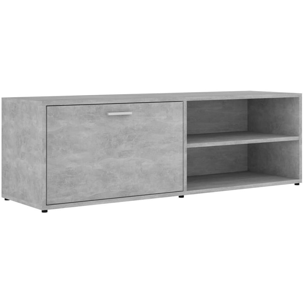 Mobile Porta TV VidaXL 120x34x37cm - In Truciolato, Grigio Cemento, Con 2 Ante E 2 Scomparti | Per Salotto, Moderno - Foto 4