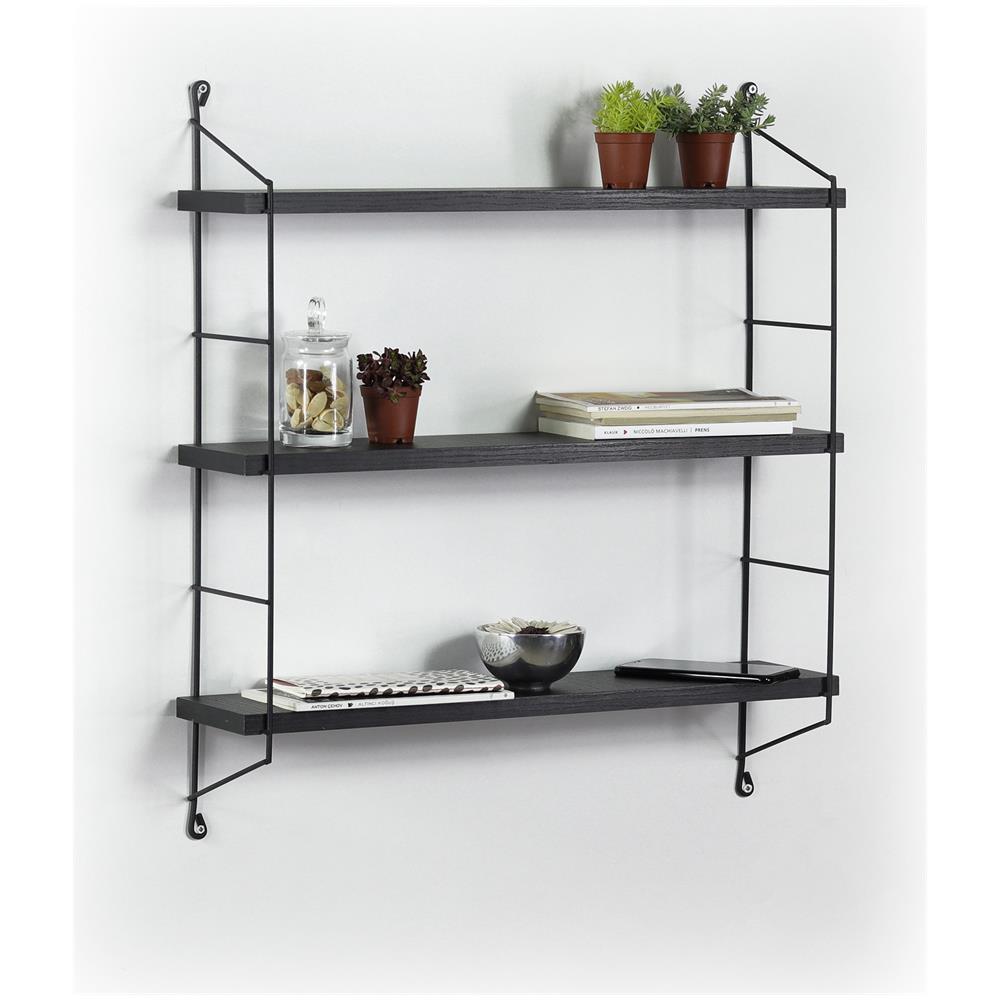 Range Bûches Vertical Acier Noir Avec 2 Étagères H.112 Cm Pour Cheminée - 3