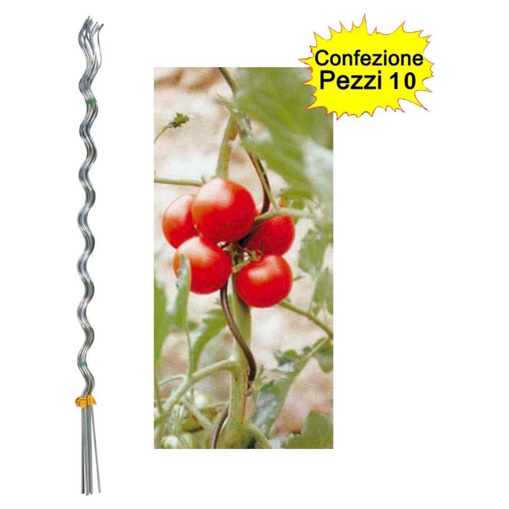 Tutori A Spirale Per Pomodori In Acciaio Zincato Confezione Da 10 Pezzi 8 Mm X 150 Cm - Foto 1