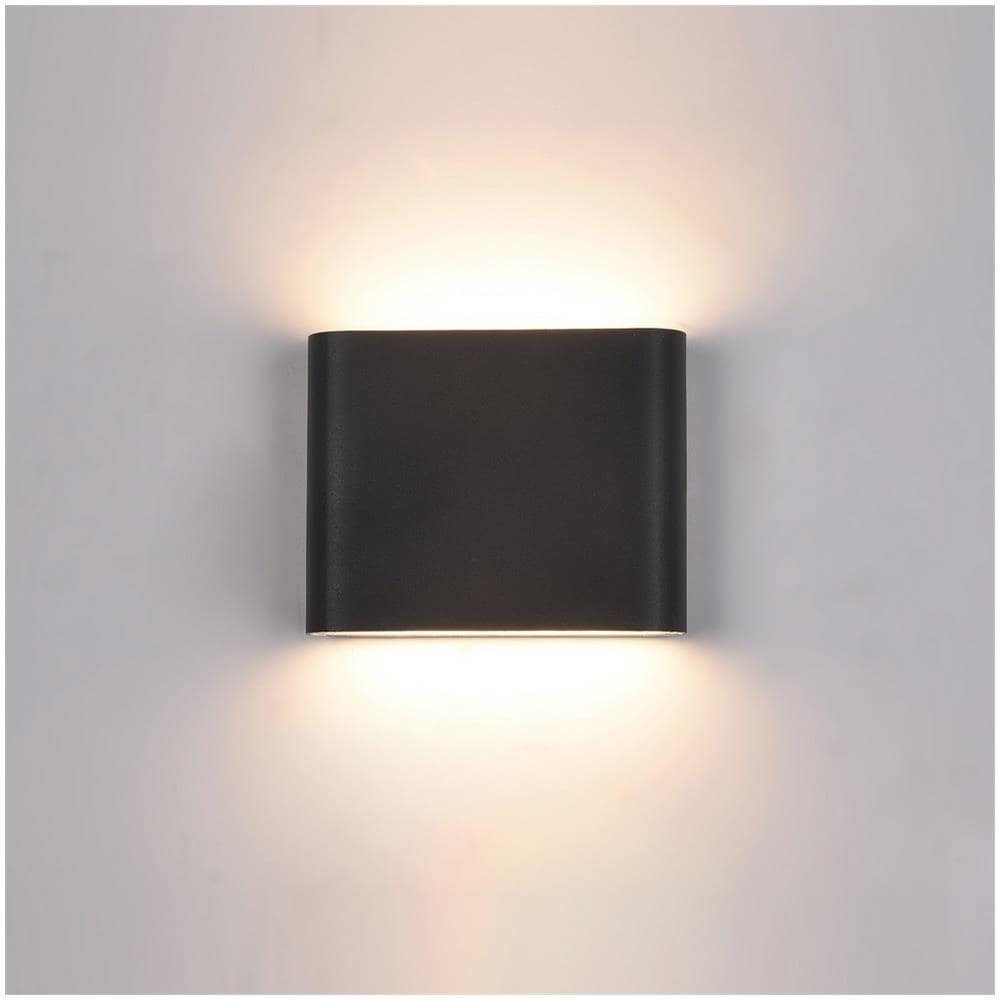 Applique Da Esterno Moderna A Led Nera, Bianco Caldo 3000k 360lm, Ip44 - Foto 1