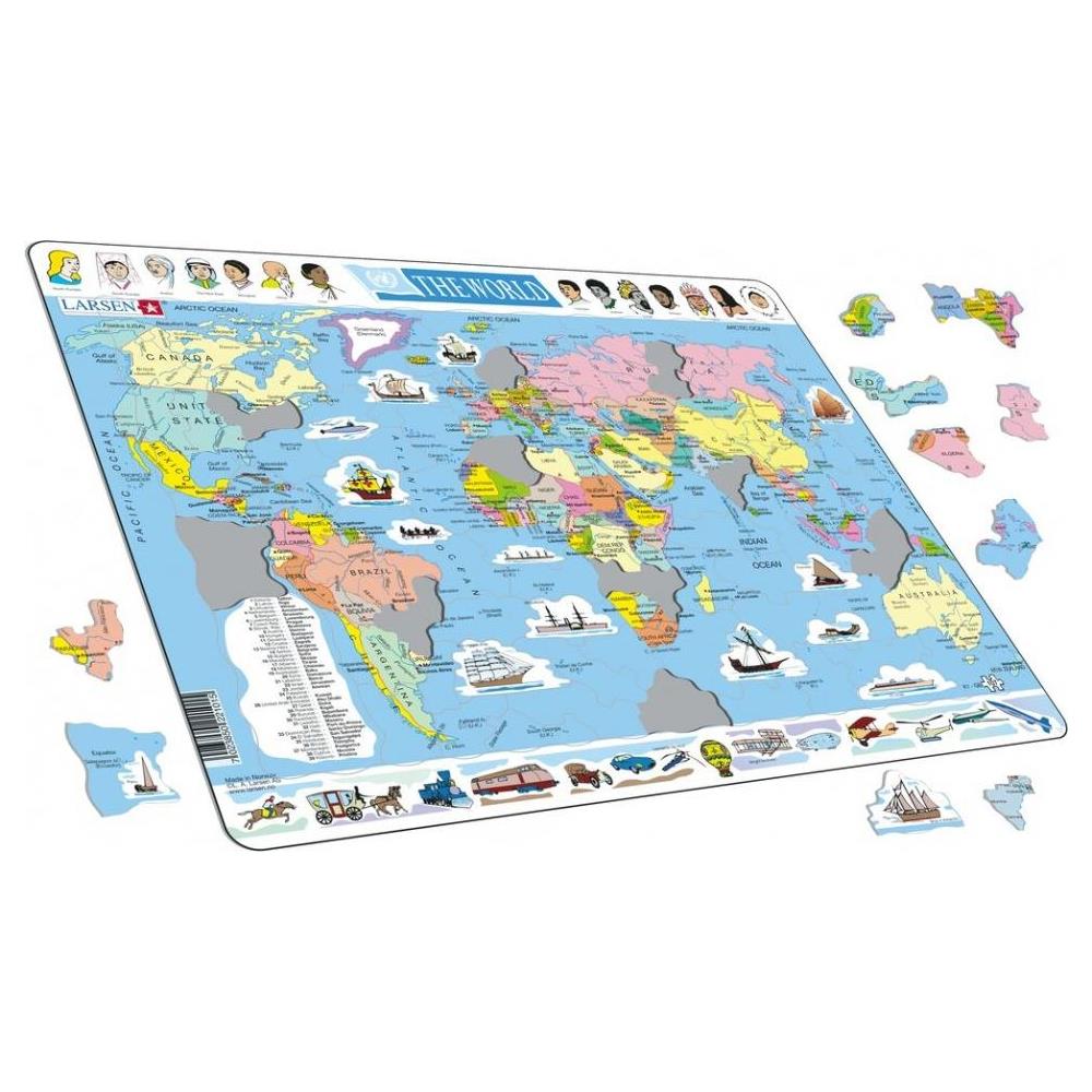 Puzzle Maxi Wereld Junior Cartone 107 Pezzi - Foto 2