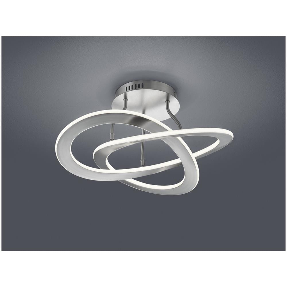 Oakland Plafoniera Led Acciaio Satinato Dimmerabile Con Interruttore A Parete D. 53cm - Foto 1
