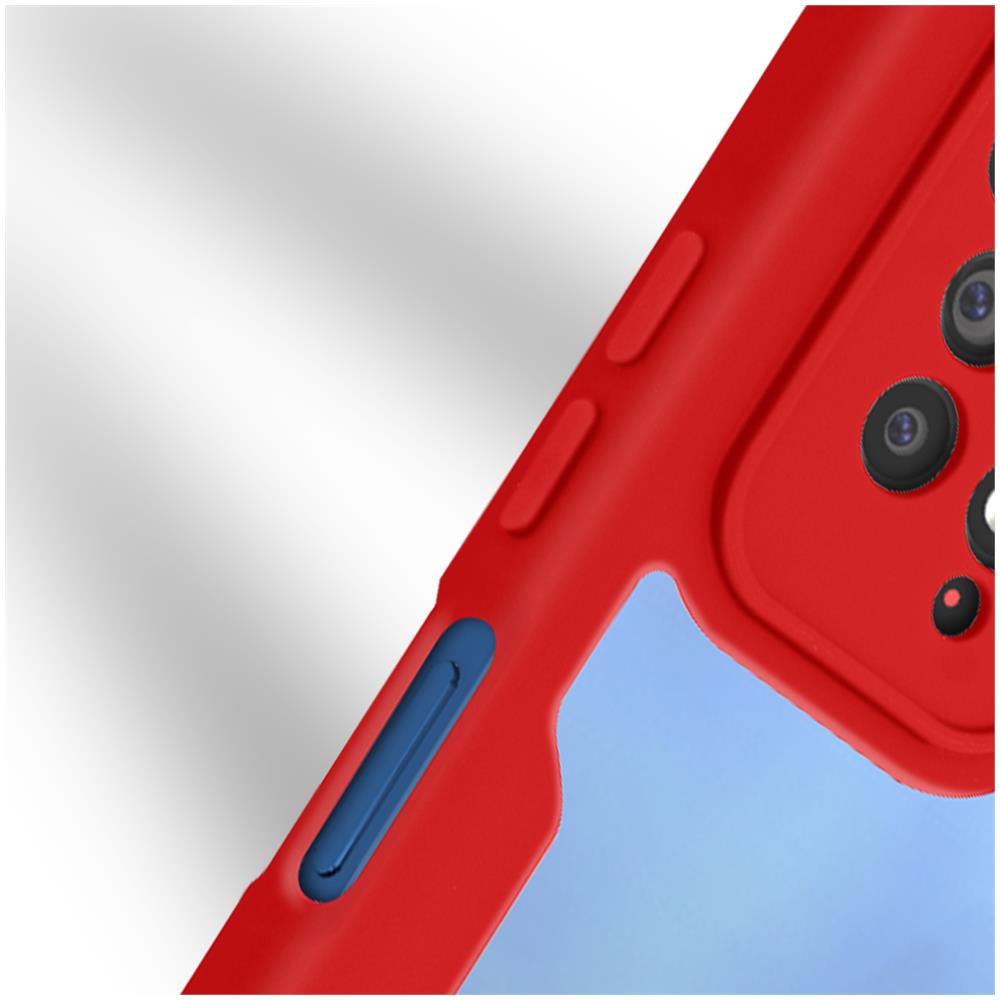 Cover Xiaomi Redmi Note 11 Pro 5g Retro Plexiglass Fronte Polimero Bordo Rosso - Foto 2