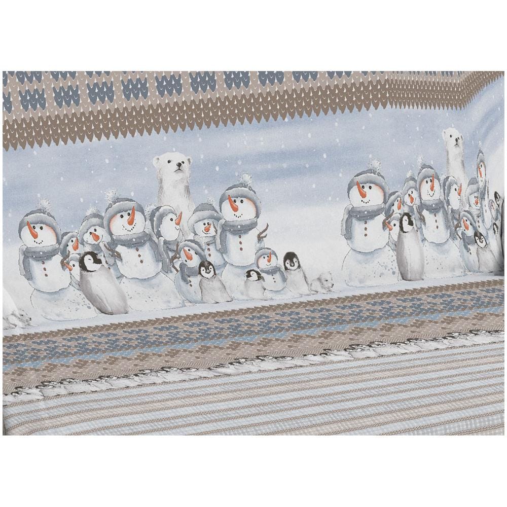 Telo Arredo Multiuso Linea Pensieri Delicati In Cotone Disegno Inverno Polare Singolo Beige - Foto 2