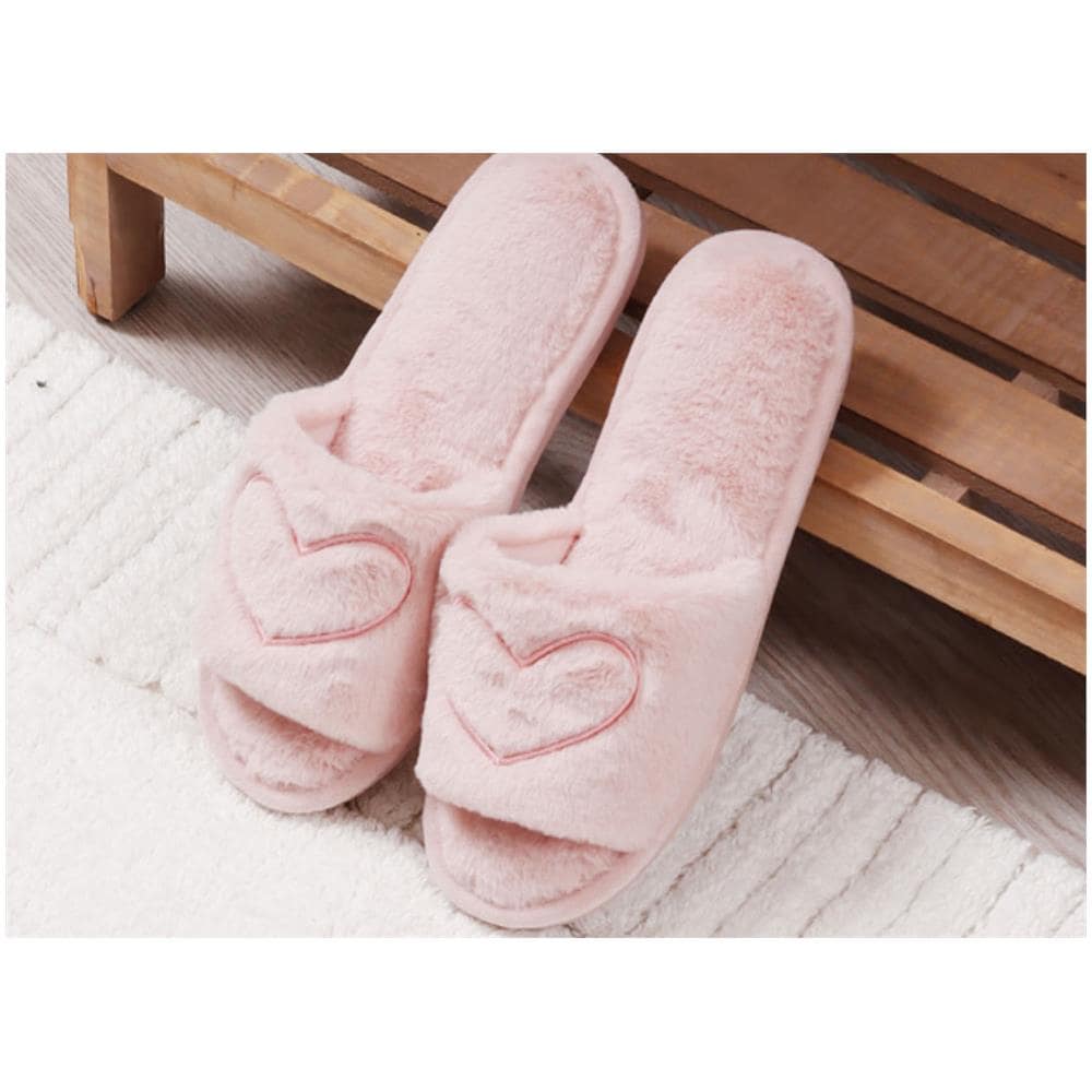 Ciabatte Pantofole Invernali In Morbida Ecopelliccia Modello Lovely Con Cuori 39-40 Rosa - Foto 2