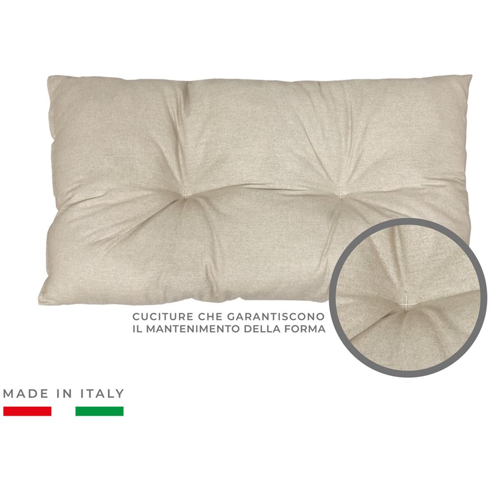 Cuscino Imbottito Trapuntato Esterno E Interno Misura 45x75cm Tinta Unita 45x75cm Beige - Foto 2