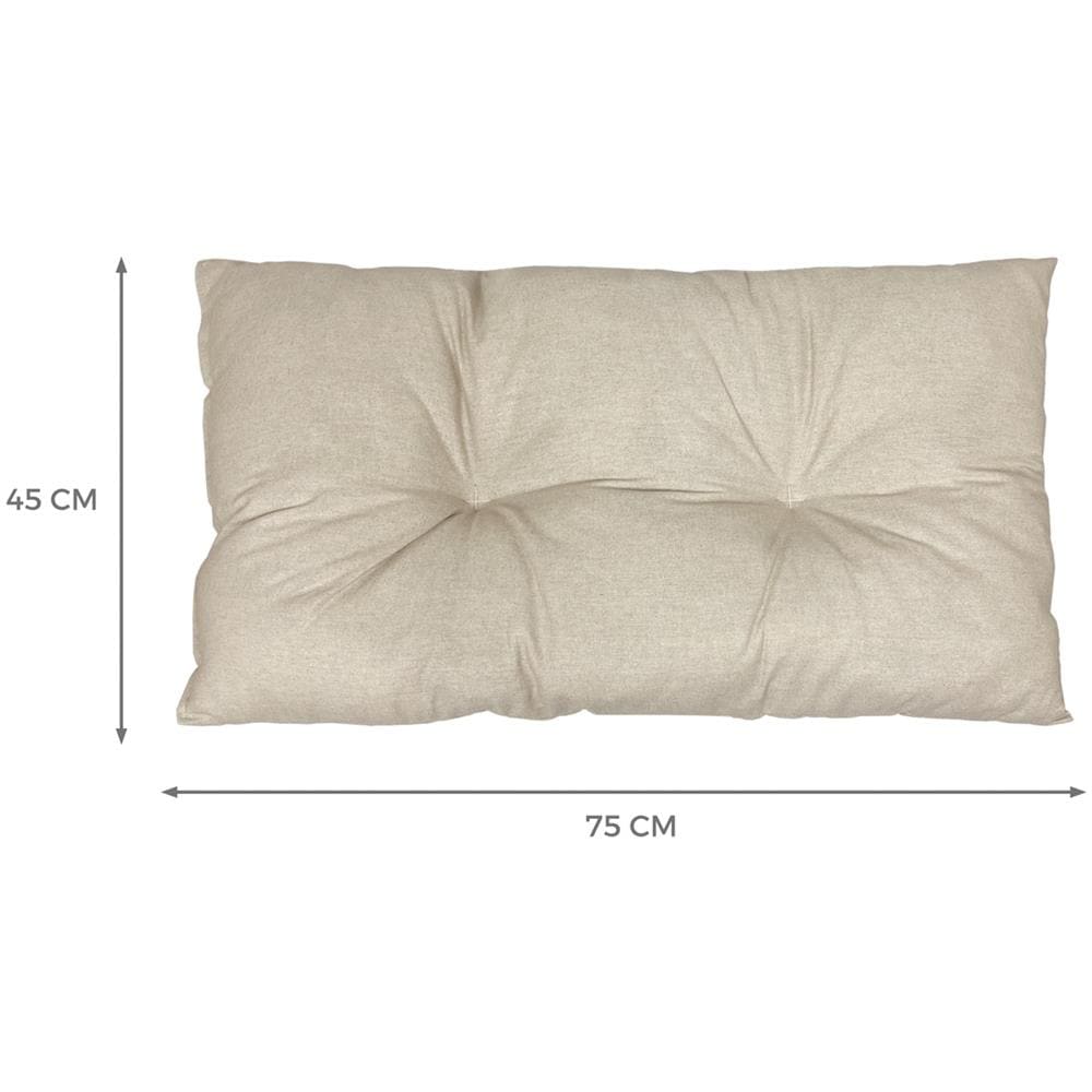 Cuscino Imbottito Trapuntato Esterno E Interno Misura 45x75cm Tinta Unita 45x75cm Beige - Foto 5