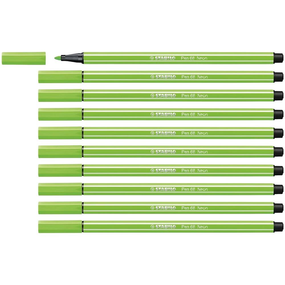 Pen 68 - Pennarello Premium - Confezione da 10 - Verde Fluorescente - Foto 1