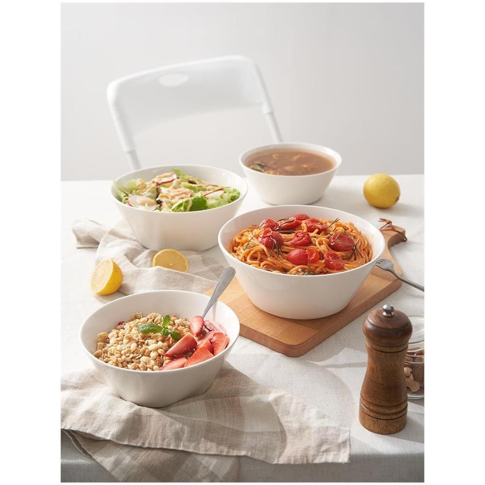 Set di 4 Ciotole Zuppa 32 OZ, Ceramica Bianca, Lavastoviglie e Microonde - Foto 7