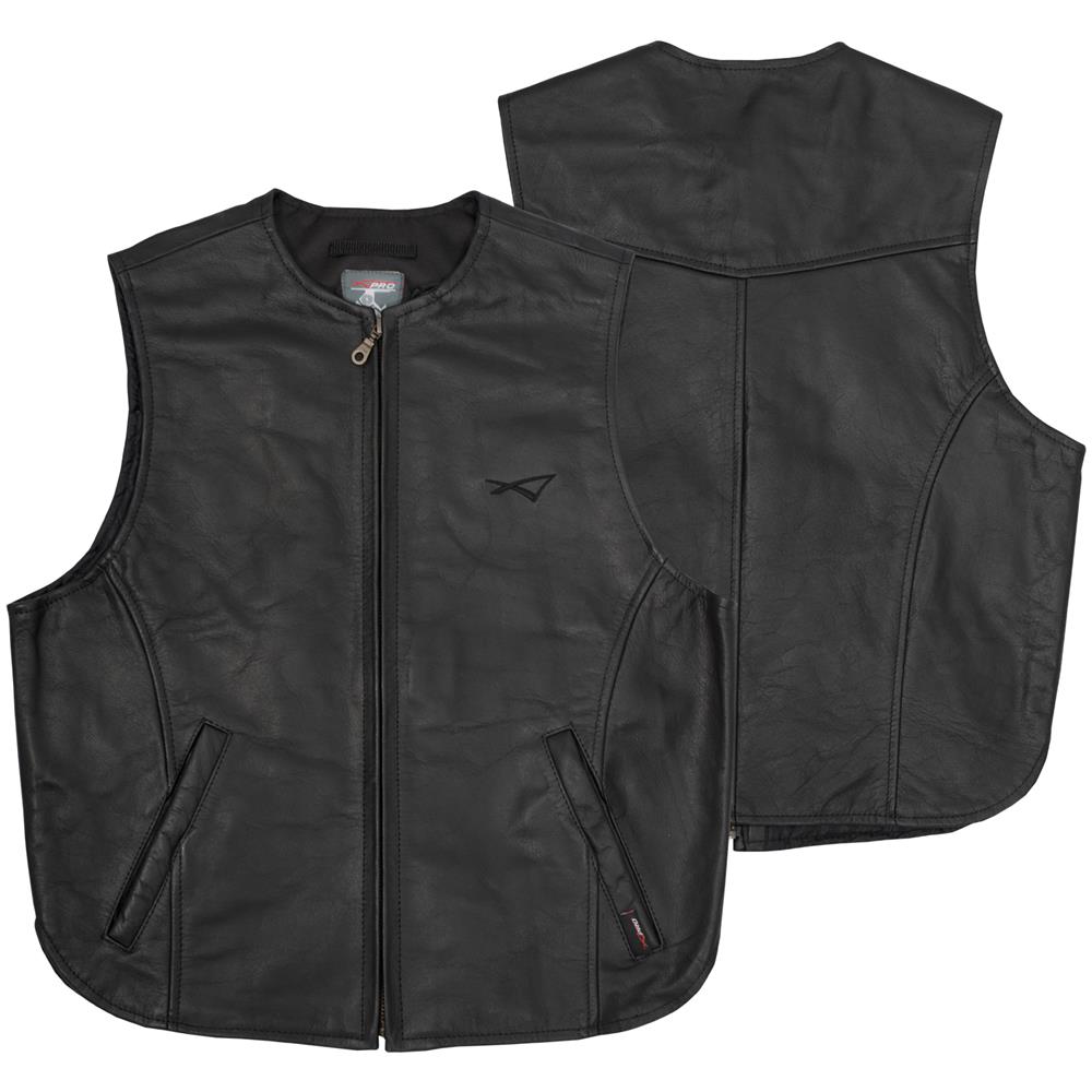 Gilet Pelle Motociclista Custom Chopper Chiusura Zip Frontale Nero M - Foto 1