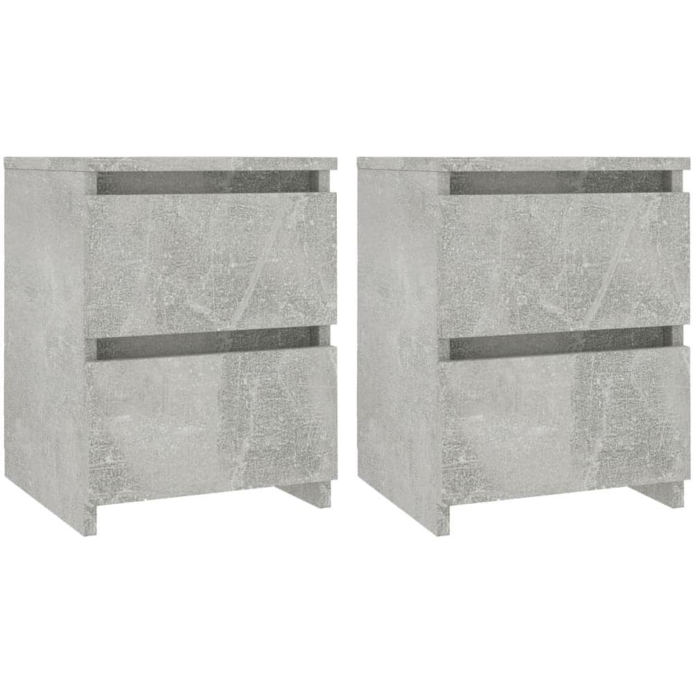 Comodini 2pz Grigio Cemento 30x30x40 cm in Legno Multistrato - Foto 2