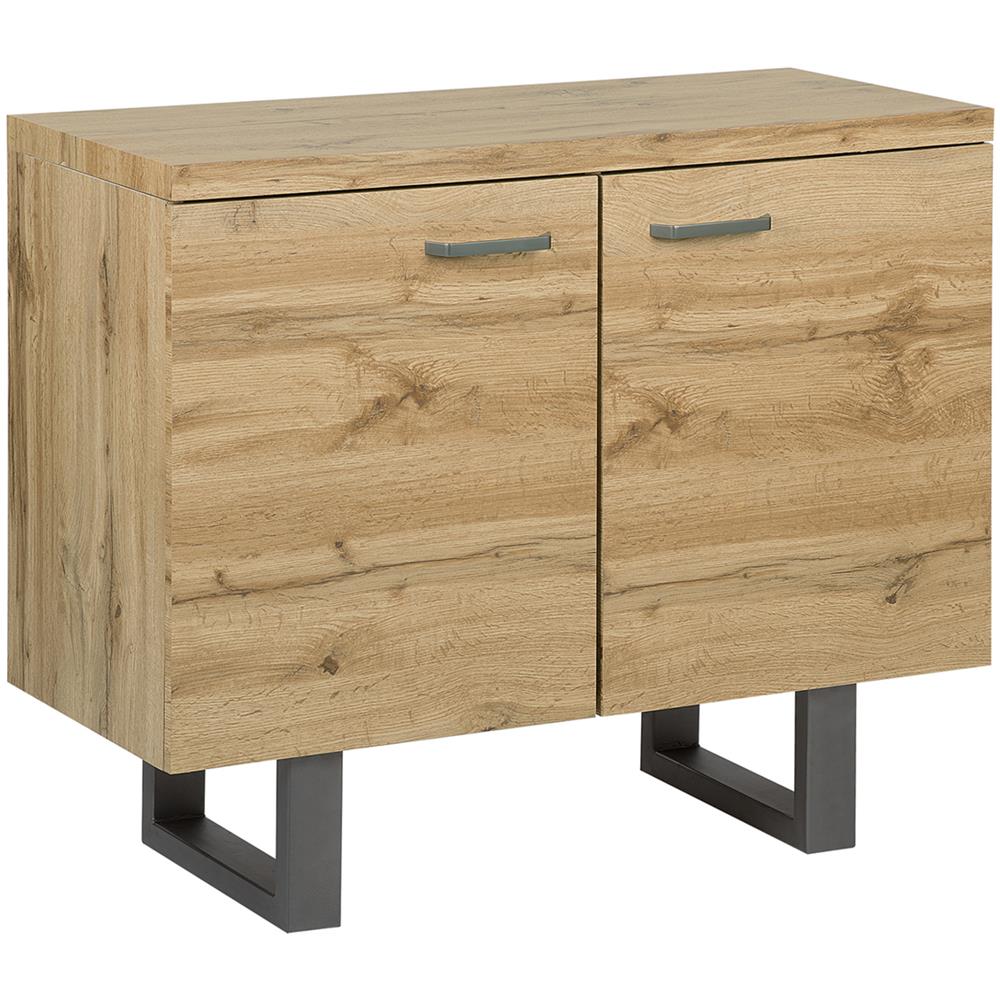 Credenza A 2 Ante Colore Legno Naturale Timber - Foto 1