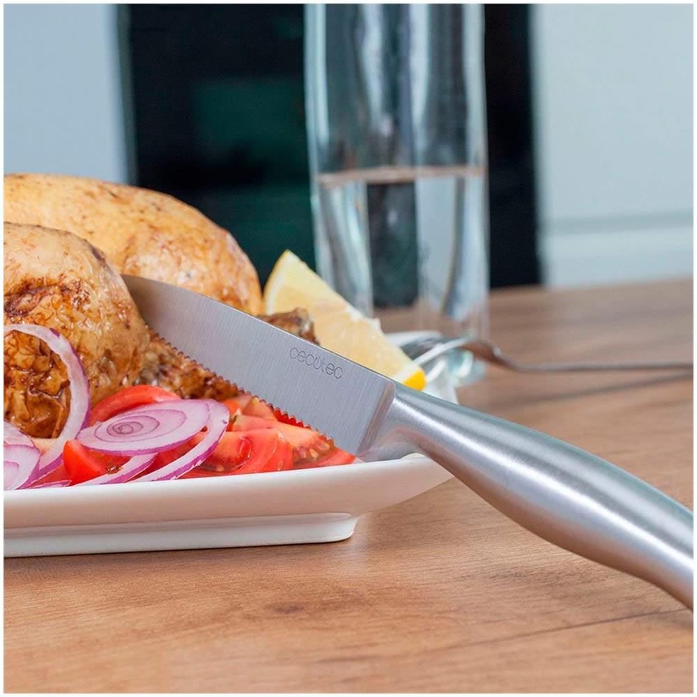 Set Di 6 Coltelli Professionali Da Bistecca Con Sega. Manico E Lama Cuochi In Una Sola Pezzo Di Acciaio. Coltelli Professionali Di Carne Di Cecotec - Foto 5