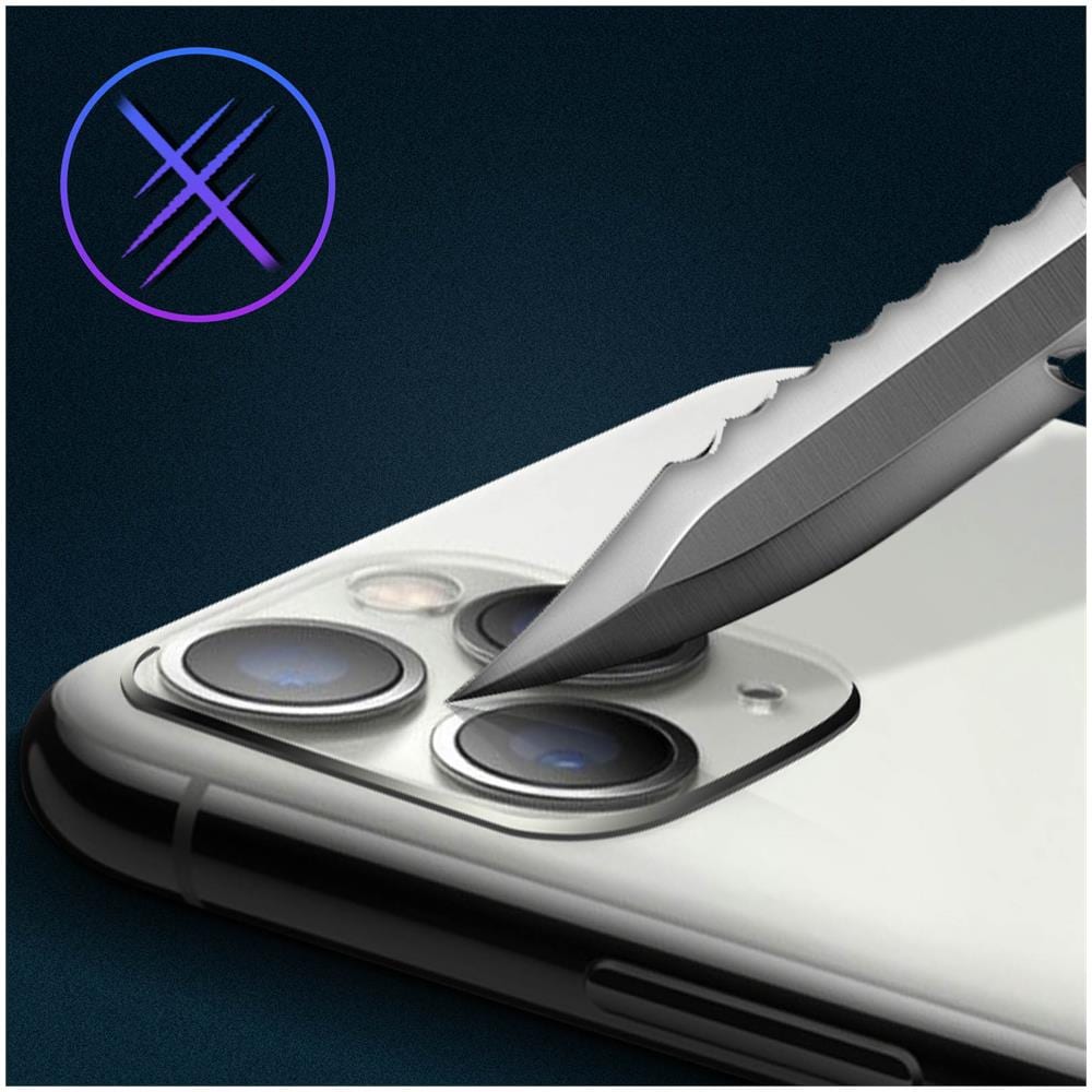 Lente Fotocamera Finta Iphone 11 Pro Bianco Lente Adesiva - Foto 2