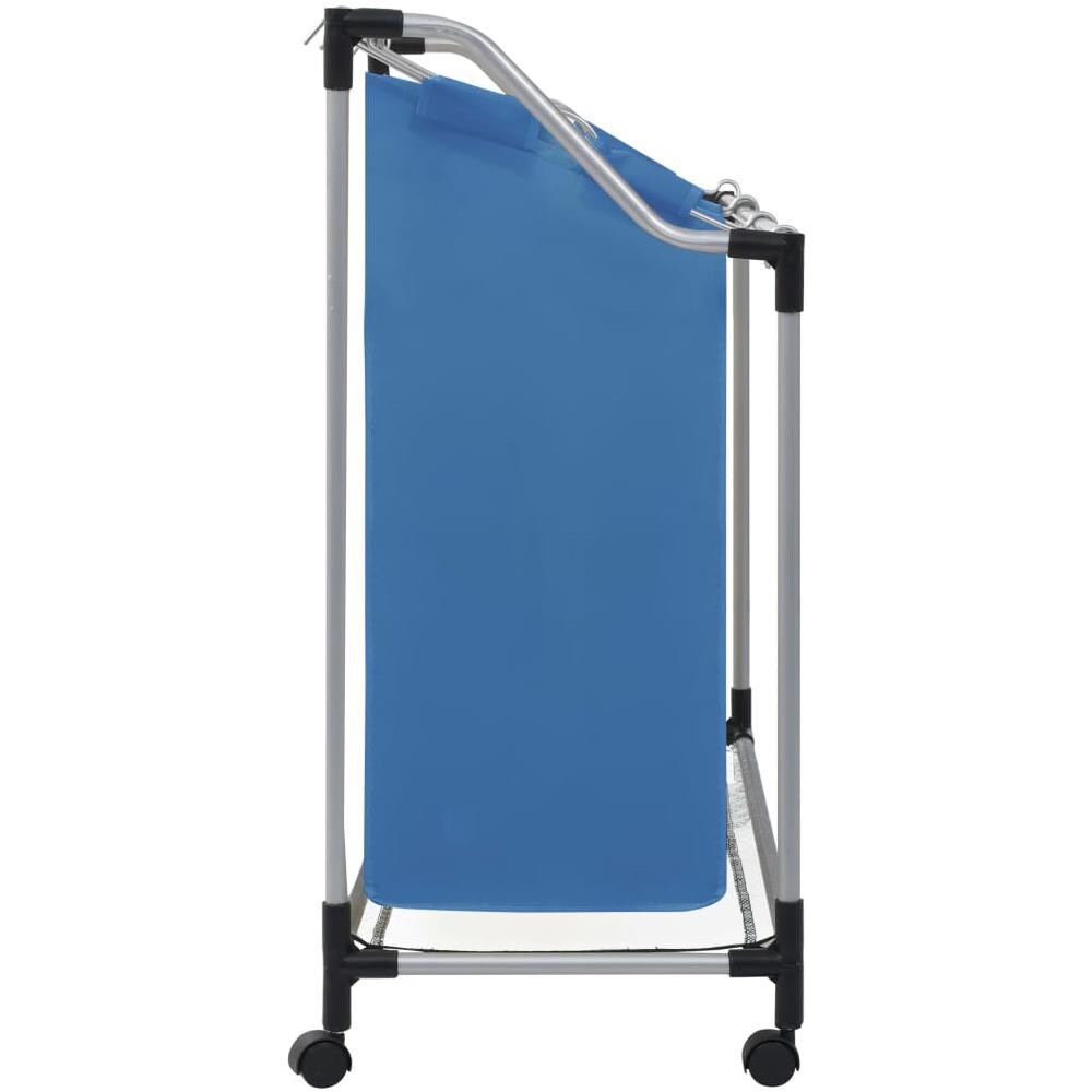 Portabiancheria con 3 Scomparti in Acciaio Blu - Foto 3