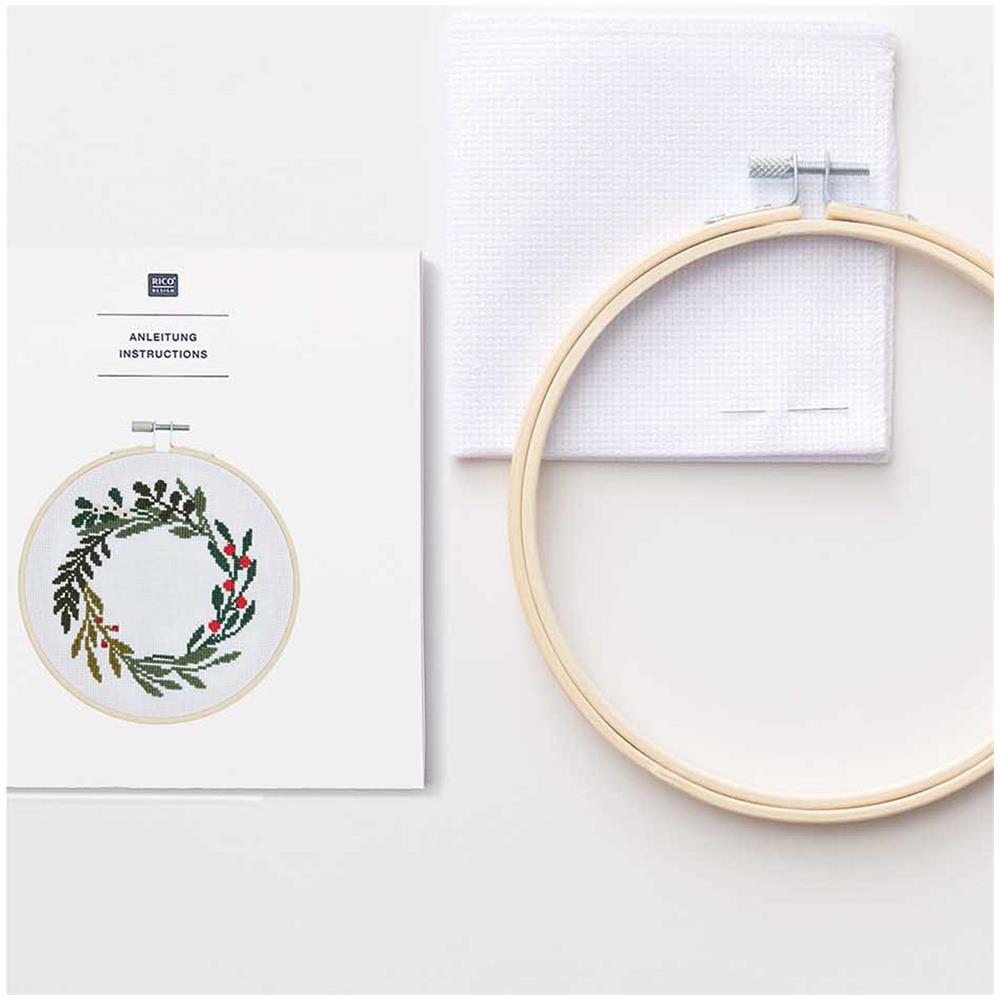 Kit Punto Croce Corona Di Bacche Ø 15 Cm - Foto 1