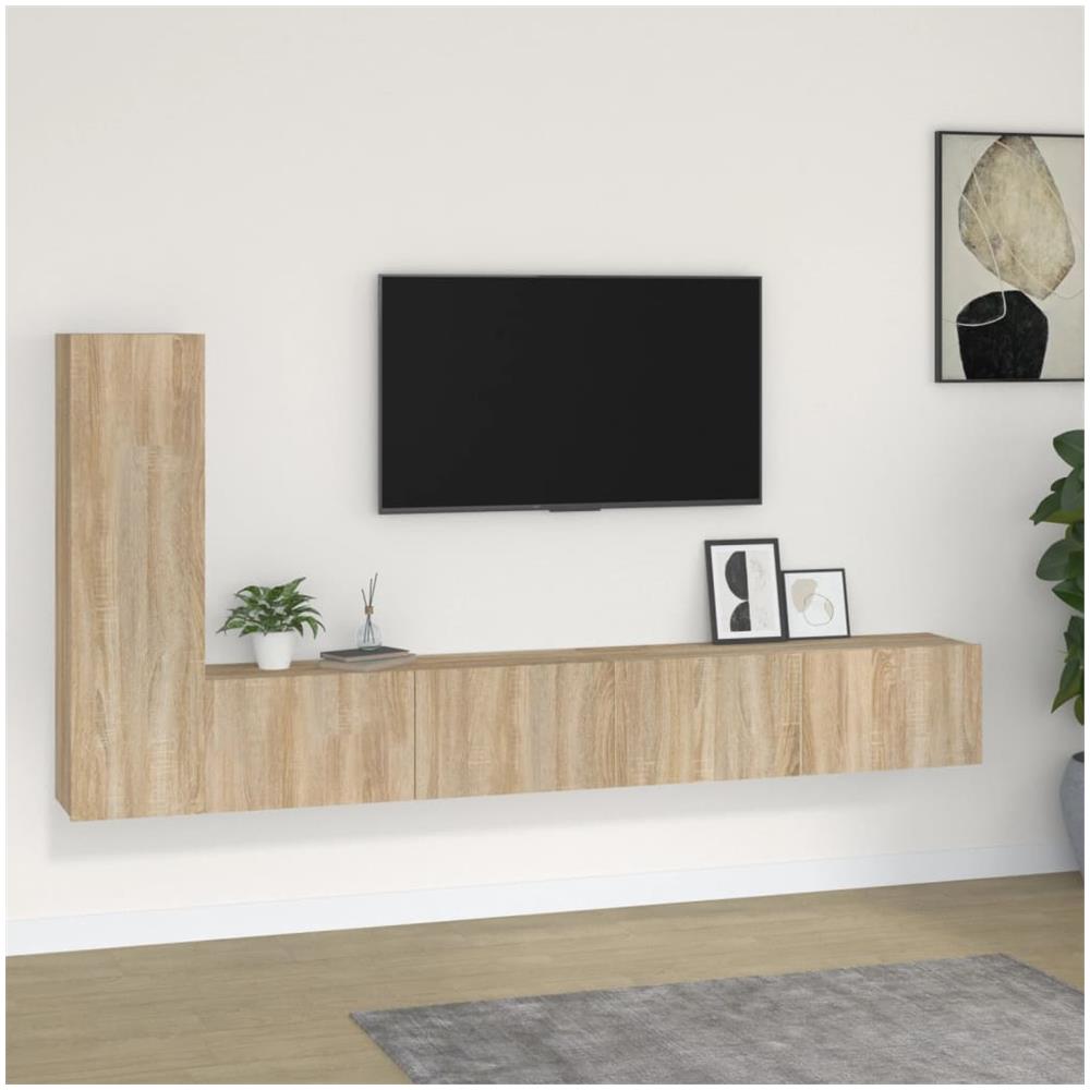 Set Di Mobili Porta Tv 3 Pz Rovere Sonoma In Legno Multistrato - Foto 1