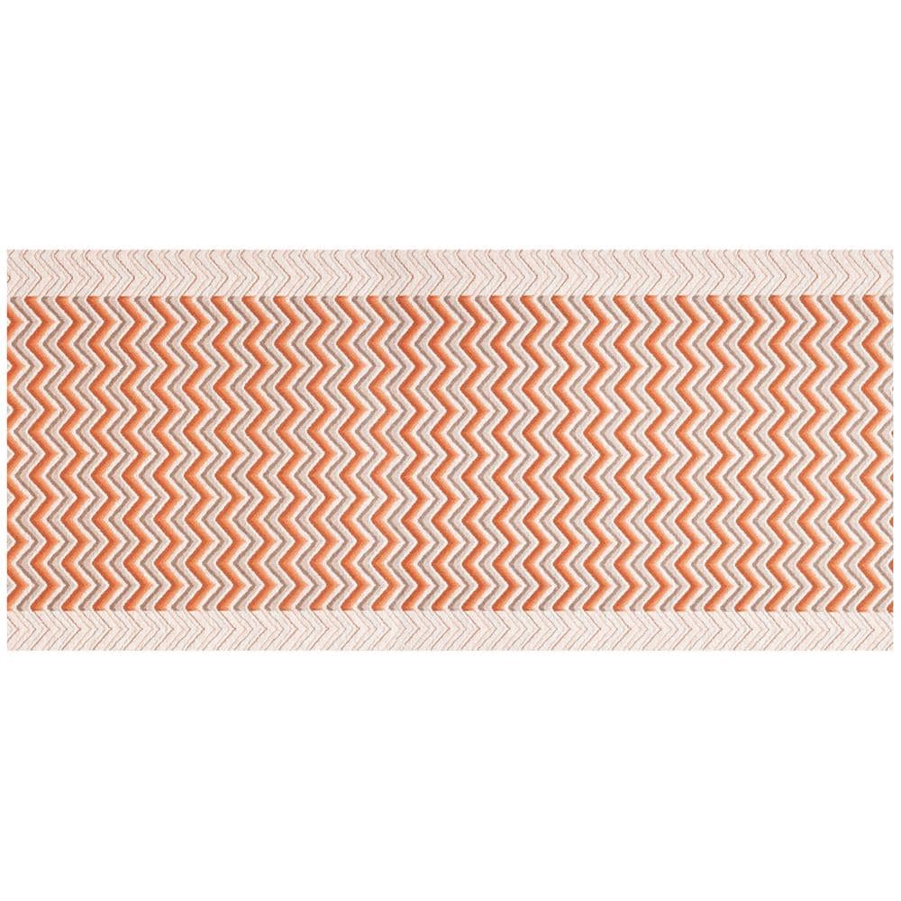 Tappeto Passatoia Tessuto Jacquard Linea Emozioni Dis. Zig Zag Twist Arancio 57x230 Arancio - Foto 1