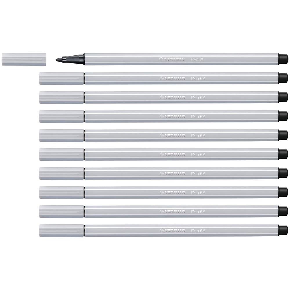 Pen 68 - Pennarello Premium - Confezione da 10 - Grigio Freddo Chiaro - Foto 1