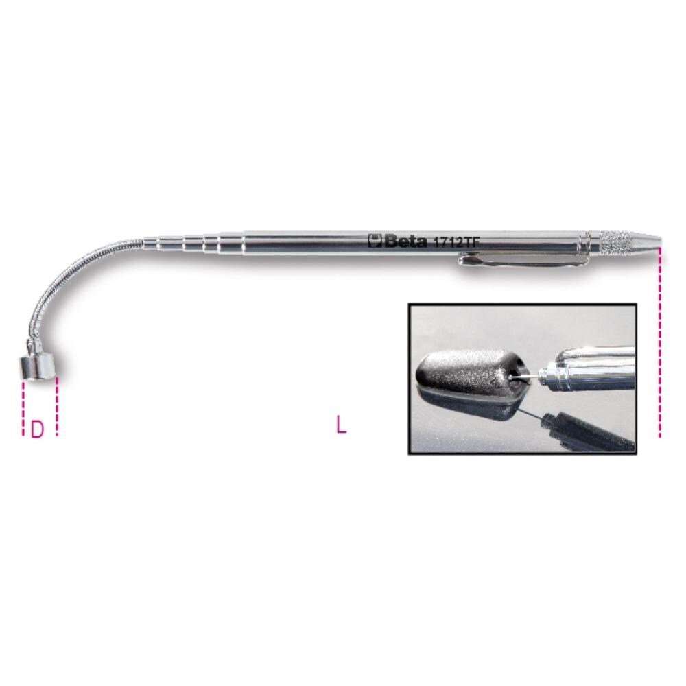 Penna Magnetica Testa Flessibile Telescopica Pulizia Ugelli Auto 1712tf - Foto 2