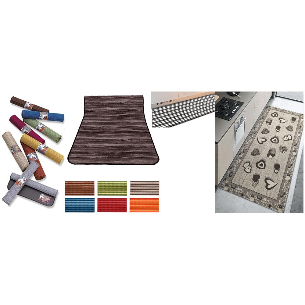 Takestop Tappeto Antiscivolo Fondo Gomma 55x140 Cm Colore E Fantasia Casuale Cucina Ingresso Bagno Lavabile Lavatrice