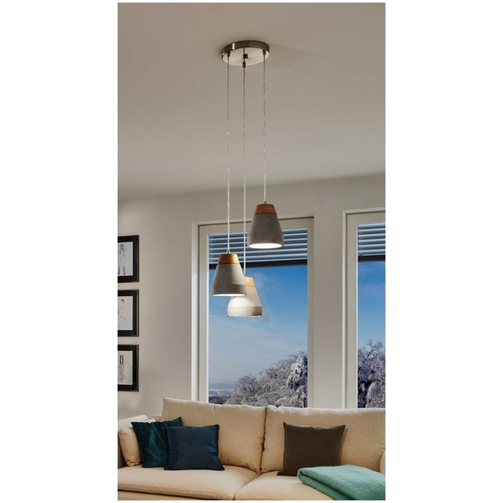 Lampada A Sospensione Tarega 3x60 W Marrone E Grigio 95526 - Foto 2