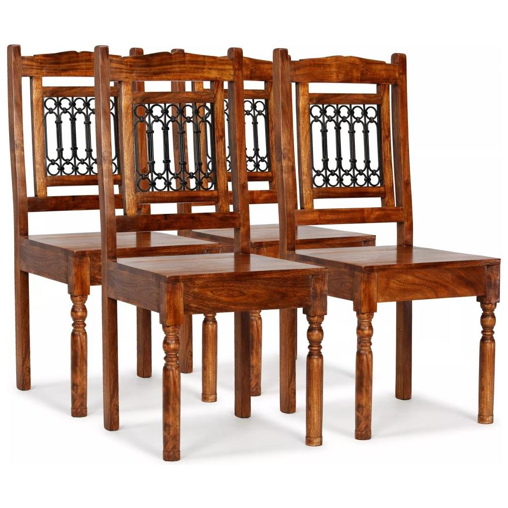 Sedie Da Pranzo Classiche 4 Pz Massello Con Finitura Sheesham - Foto 1