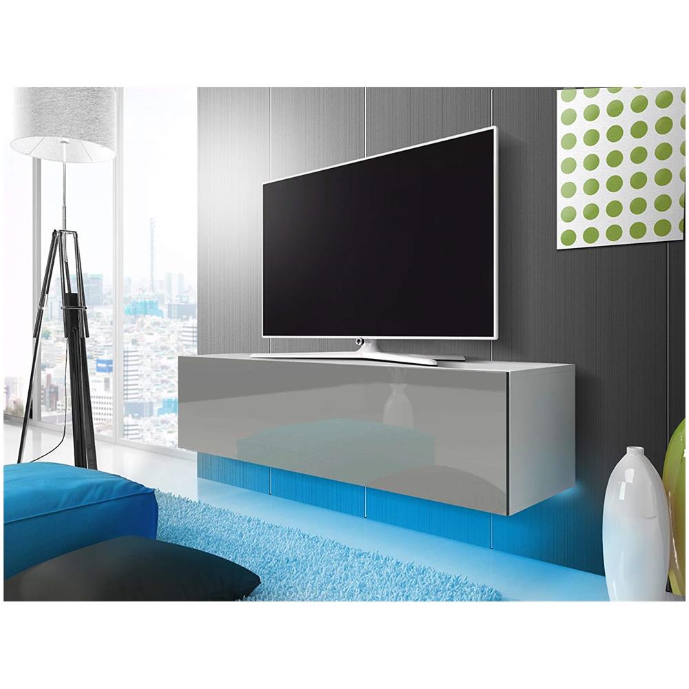 Mobile TV Mobile Da Soggiorno Sospeso Porta TV Salotto Stilo Moderno 1 Anta 180x30x40cm Modello Berit 180x30 Nero Finitura Lucida Nero 75392478