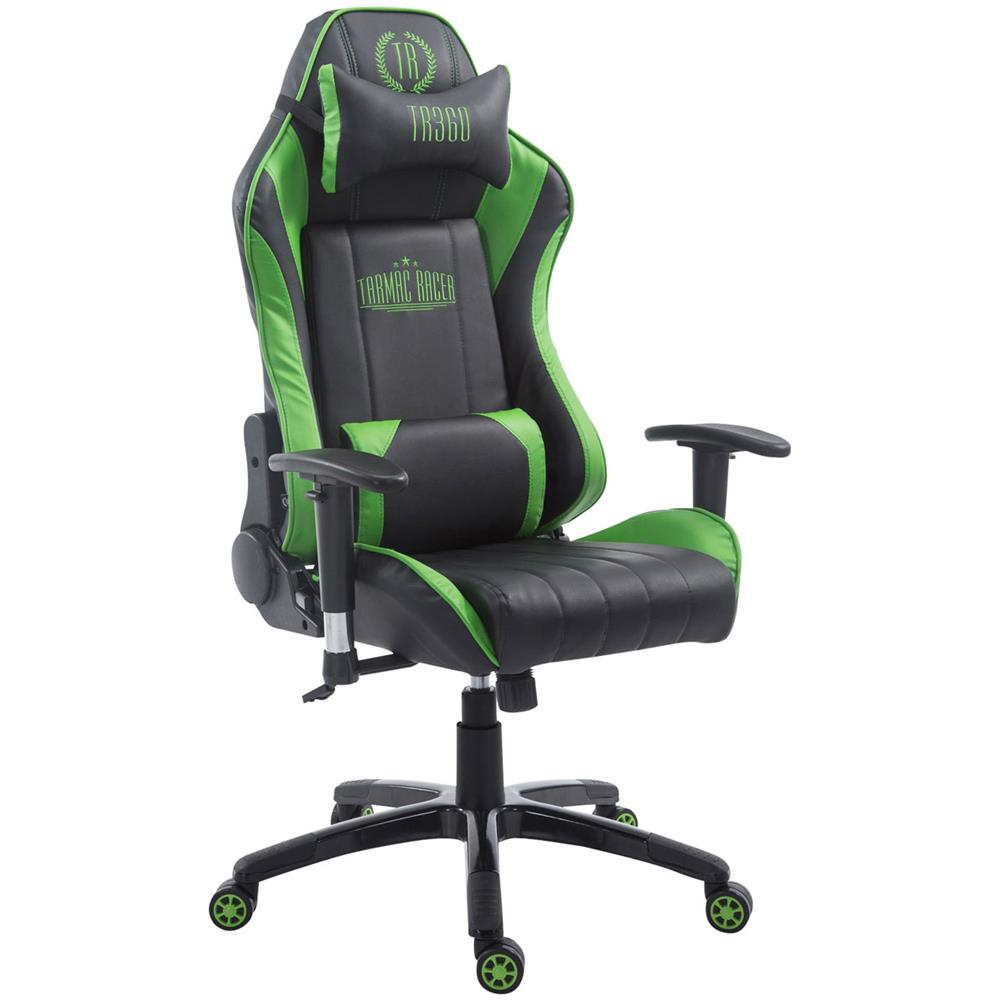 Sedia Ufficio Racing Shift XL in Similpelle I Poltrona Pc Gaming Carico Max 150 kg I Poltrona Set-Up Gamer Doppio Cuscino Nero Verde Senza Poggiapiedi - Foto 1