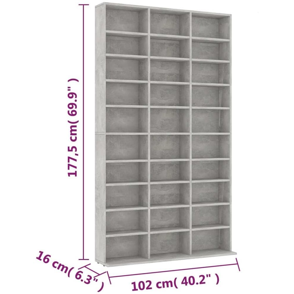 Mobile Porta TV Grigio Cemento 102x16x177,5 cm in Multistrato - Foto 2