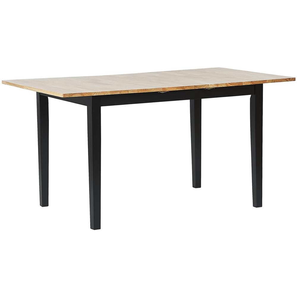 Tavolo Da Pranzo Allungabile In Legno Chiaro E Nero 120/150 X 80 Cm Houston - Foto 1