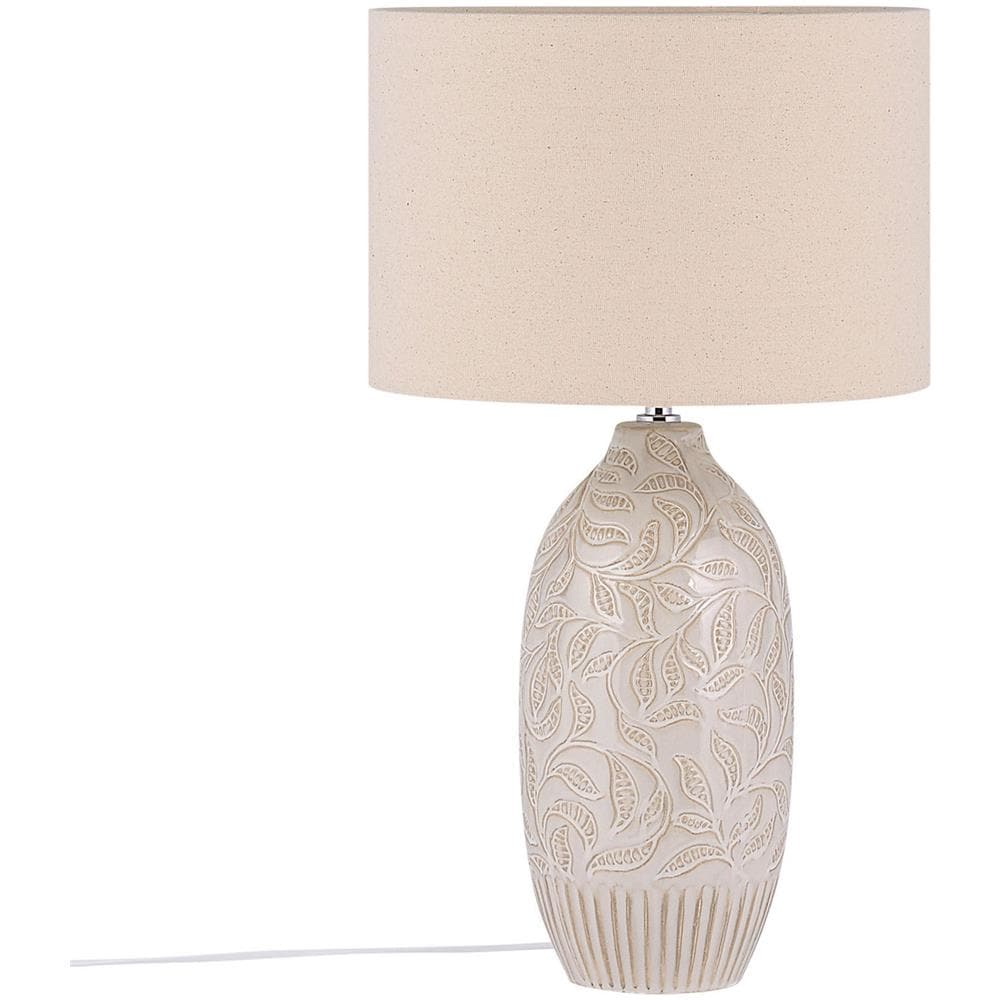 Lampada Da Tavolo In Ceramica Beige Salza - Foto 1