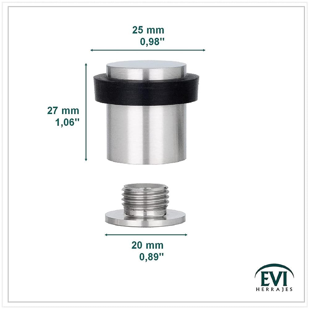 Butt Decorativo Per Porta, Installazione Con Stripping Su Filettatura, Acciaio Inossidabile, Gomma Nera - Foto 2