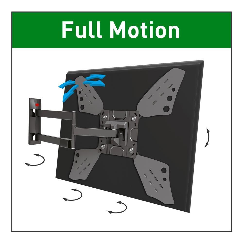 Supporto A Parete Per Tv Piatto / curvo 3400l Supporto A Parete, Movimento Completo, 40-70 "", Peso Massimo (capacità) 40 Kg, Nero - Foto 21