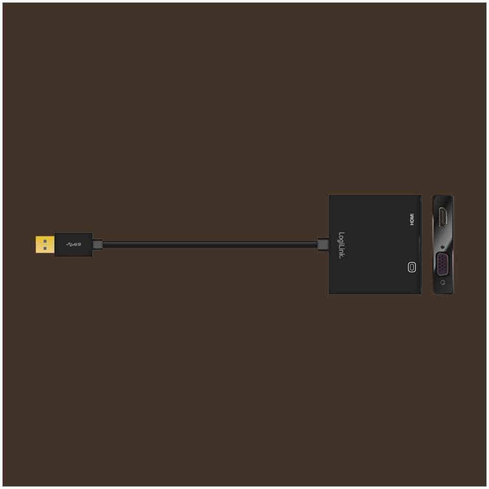 UA0234, USB 3.0, VGA / HDMI, Maschio / femmina, Nero, 1920 x 1080 Pixels - Foto 2