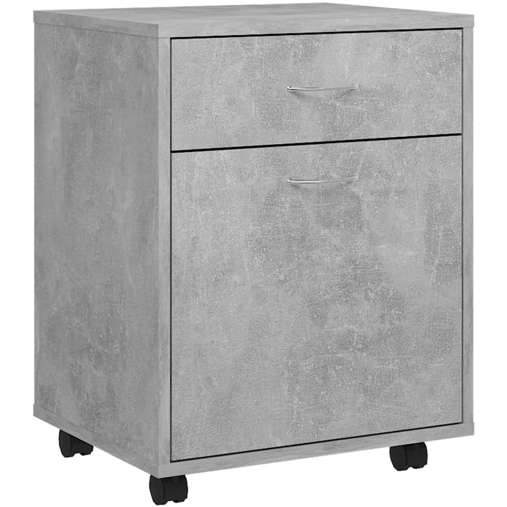 Mobiletto con Ruote Grigio Cemento 45x38x54cm Legno Multistrato - Foto 2