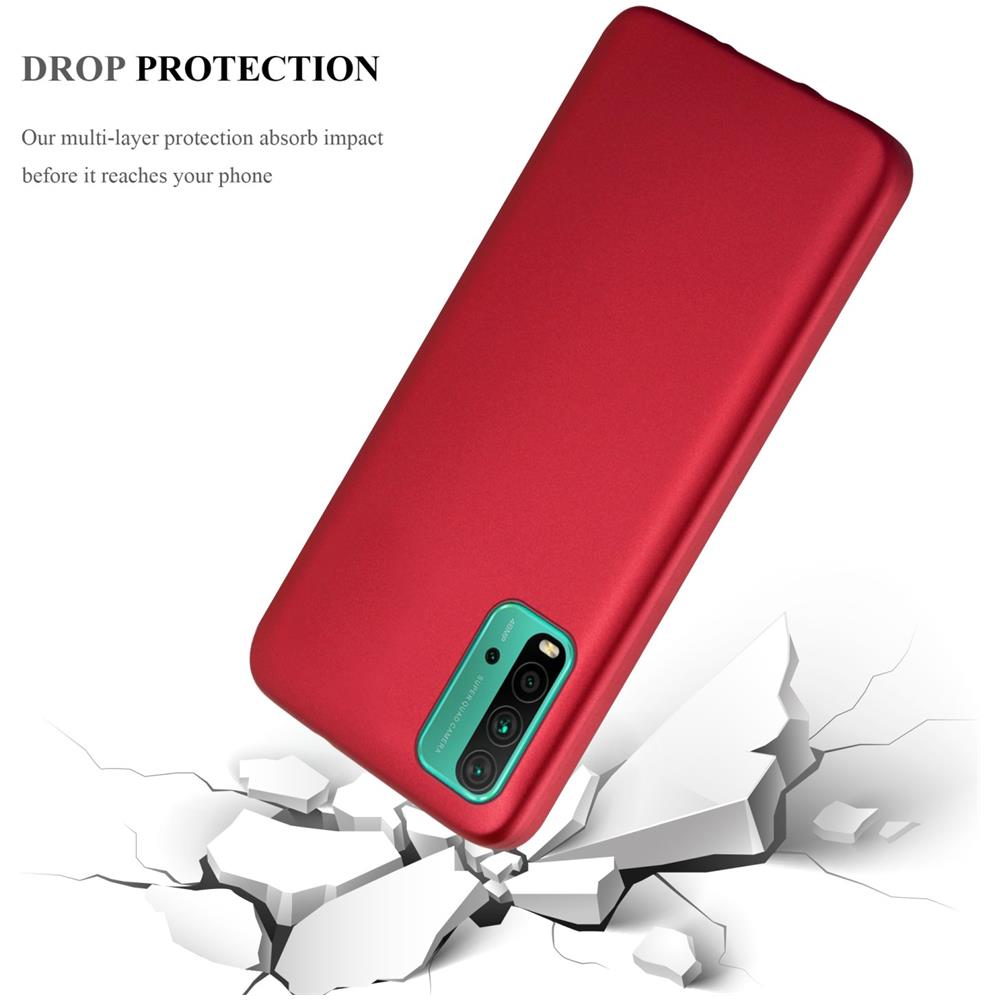 Custodia Compatibile Con Xiaomi Redmi 9t / Poco M3 In Rosso Metallico - Coperchio Protettivo In Silicone Tpu Flessibile - Foto 7