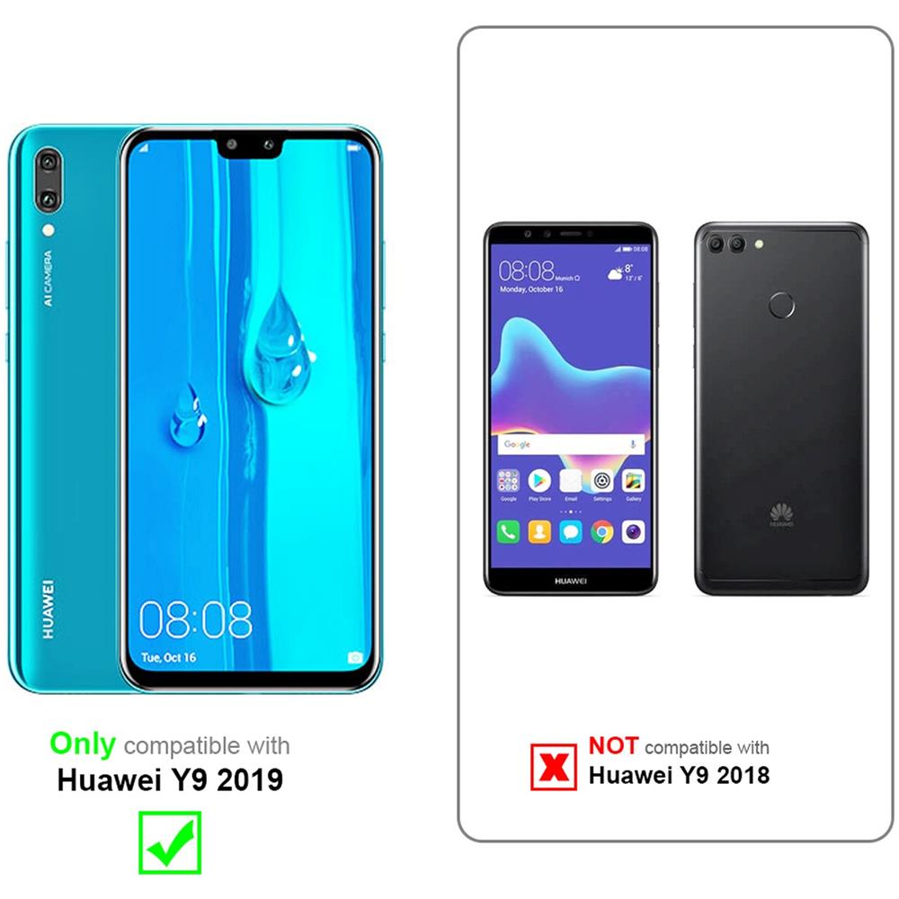 Custodia Compatibile Con Huawei Y9 2019 In Grigio Fiore - Coperchio Protettivo In Design Floreale Con Chiusura Magnetica, Funzione Stand E Slot Per Carte - Foto 2