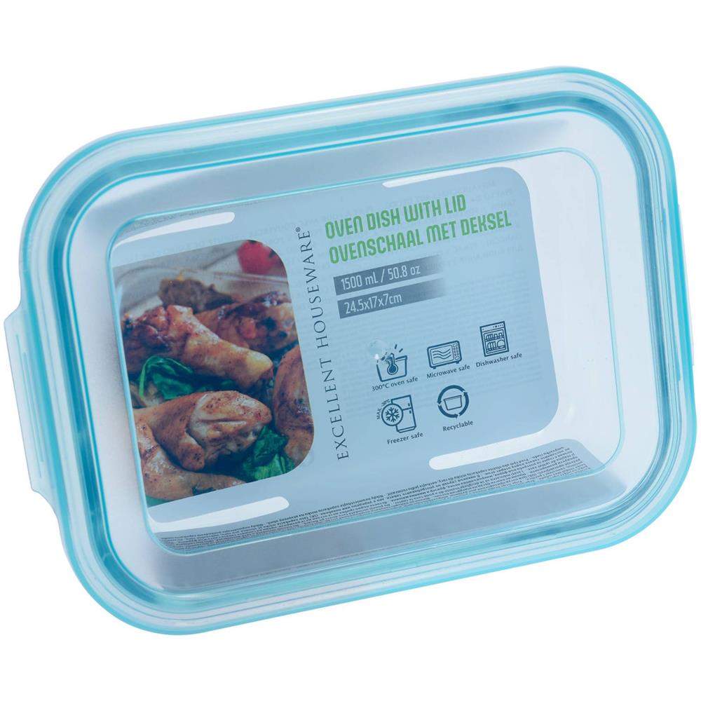 Contenitore In Vetro Con Coperchio In Plastica, 1500 Ml - Foto 1