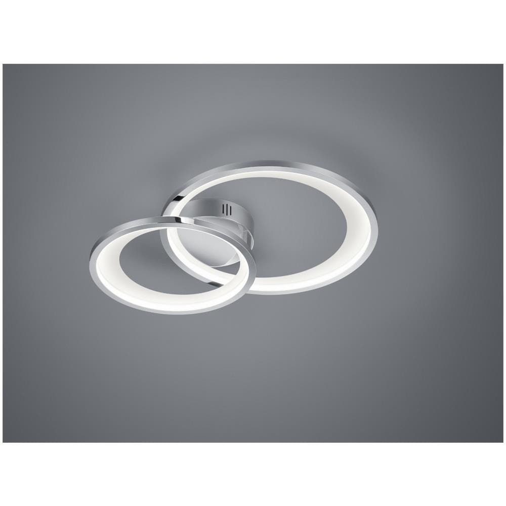Granada Plafoniera Led Doppio Cerchio Cromo Con Riflettore Bianco Opaco Con Funzione Regolazione Int - Foto 1
