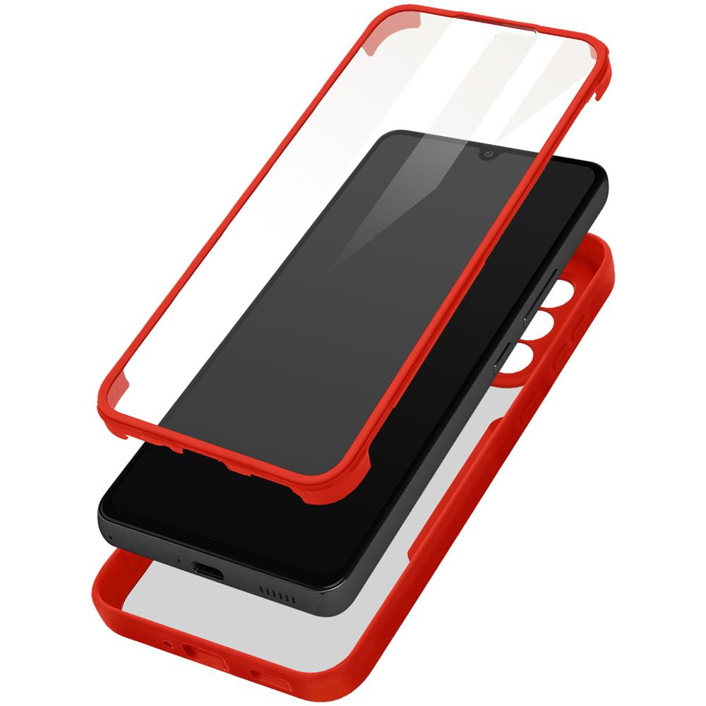 Cover Samsung Galxy A33 5g Retro Plexiglass Fronte Polimero Bordo Rosso - Foto 1