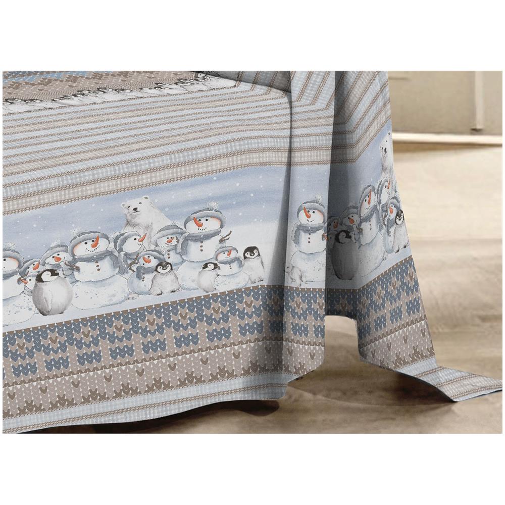 Telo Arredo Multiuso Linea Pensieri Delicati In Cotone Disegno Inverno Polare Matrimoniale Beige - Foto 2